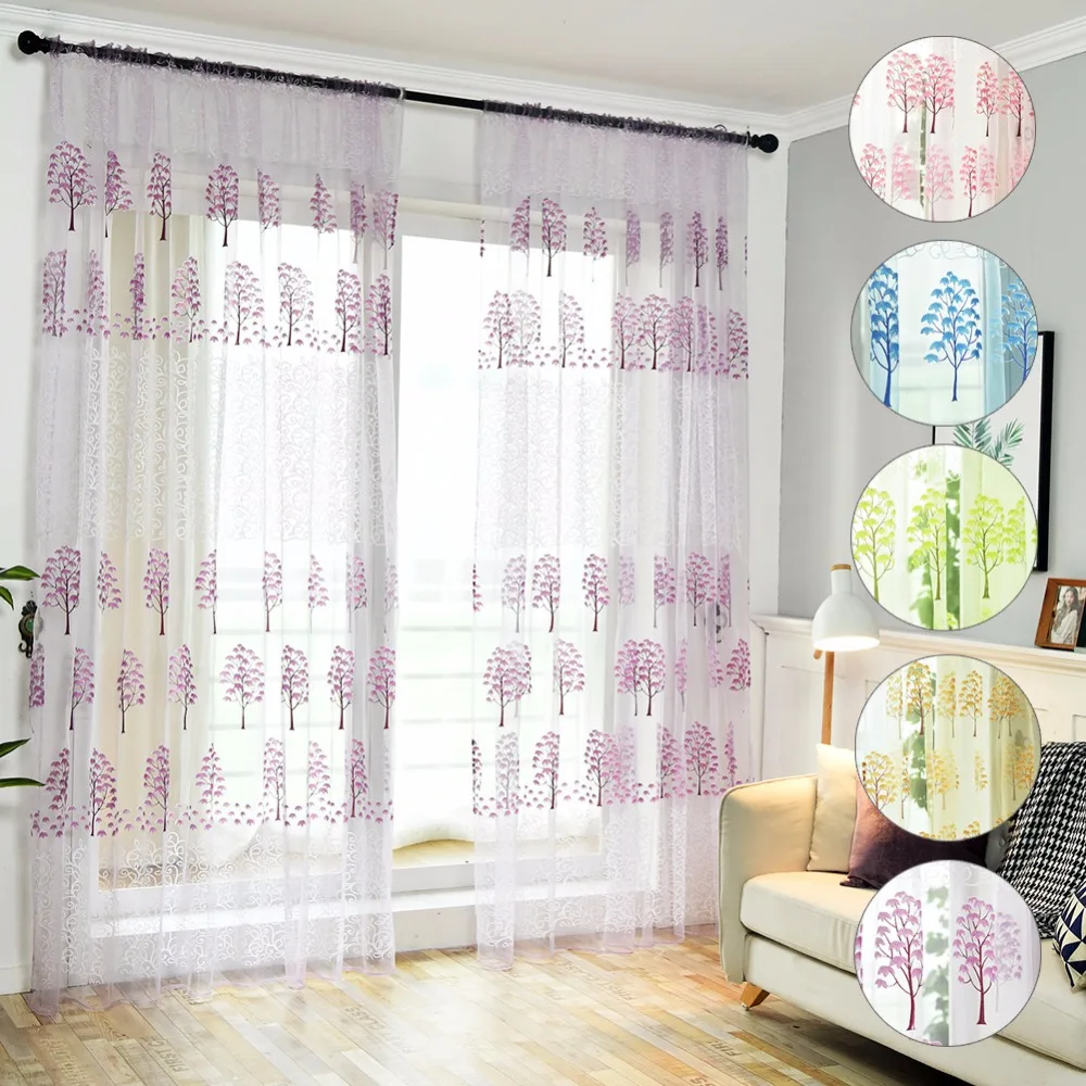 New Voile Window Curtain Living Room Balcony Window Screening For Home Room 