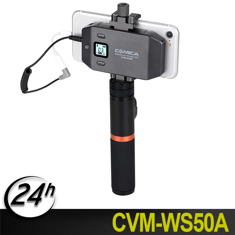 

COMICA CVM-WS50(A) Mobile Professional Lavalier Wireless System 6-Channels Wireless Microphone with built-in smartphone holder