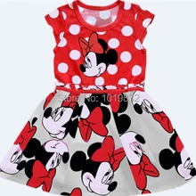 Платье с Минни для маленьких девочек, милое летнее платье для девочек, праздничные платья с Минни для детей, одежда для девочек