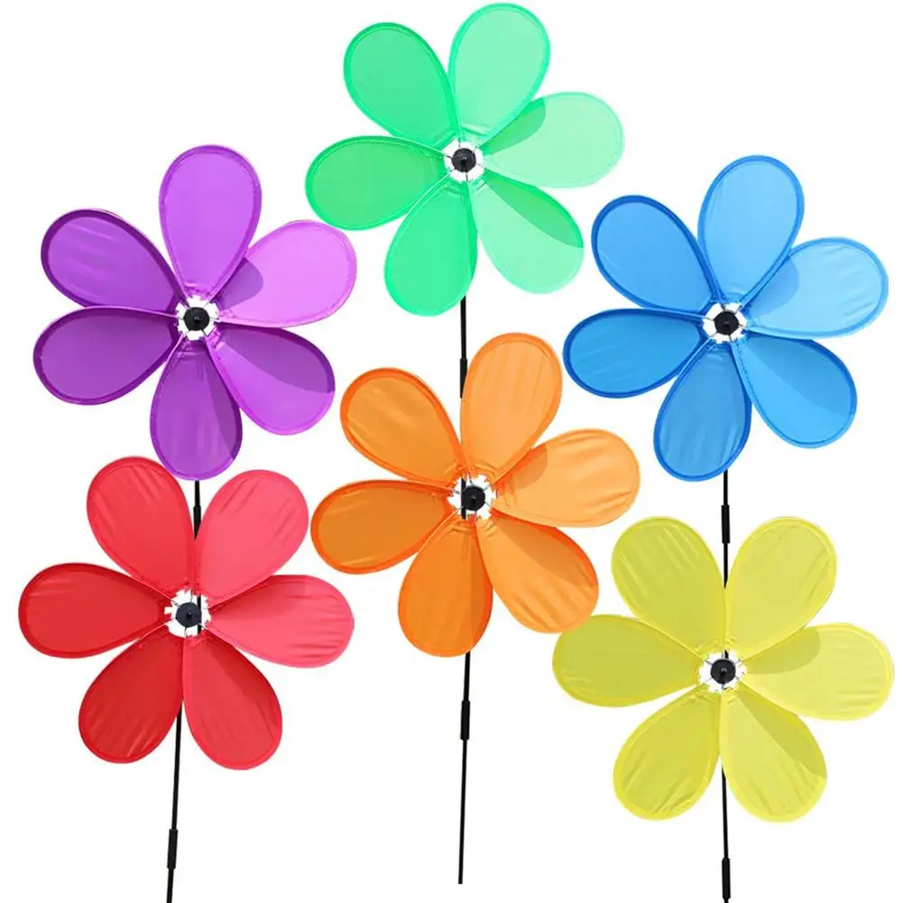 

Fabric Made Wind Spinners Sunflower Lawn Pinwheels Windmill Party Pinwheel Wind Spinner For Garden Decor 7 Colors Chooseable
