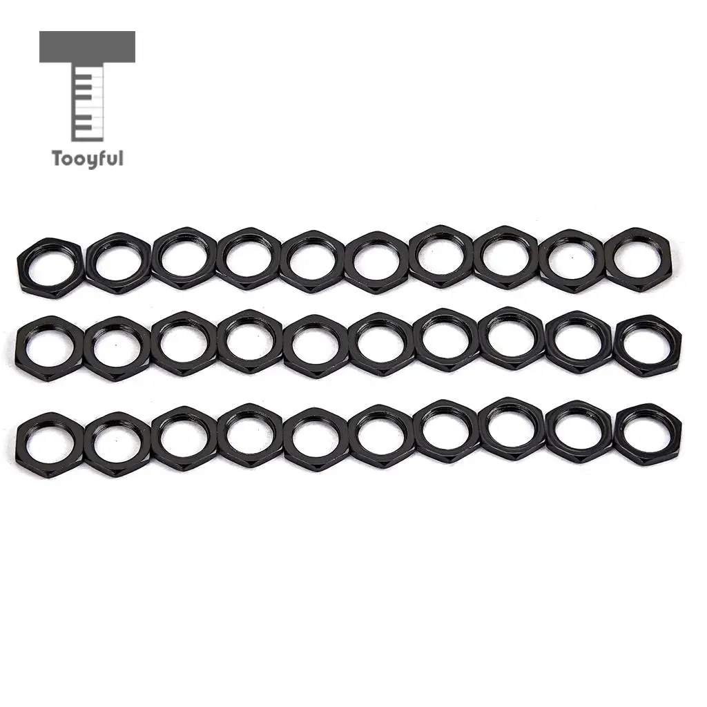 Tooyful 50 Pack Guitar Bass Jack Socket Nut Thin Nut for Guitar Parts Accessories 8mm Diameter