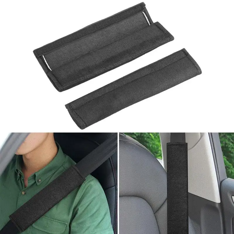 

2Pcs 26.5CM Car Sefety Seat Belt Cover Auto Seatbelt Shoulder Protection Padding Plush Car Seatbelts Black Car-styling 2017 New