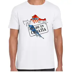 Сделано в Хорватии-флаг и Карта-Мужская футболка-кантри, подарок, футболка Топы с длинными рукавами футболка Homme