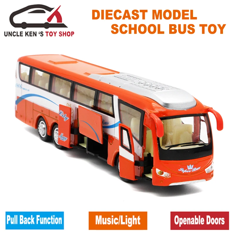  25Cm Length 1 55 Scale Diecast Metal Shuttle Bus Model Boys Gift Alloy Toys With Openable Doors/Mus