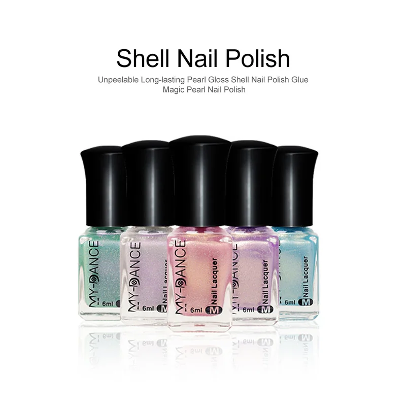 

12 Shimmer Colors Pearlescent Nail Sequins Pearl Nail Polish Water-based Manicure Nail Paint Long-lasting Nail Polish TSLM1