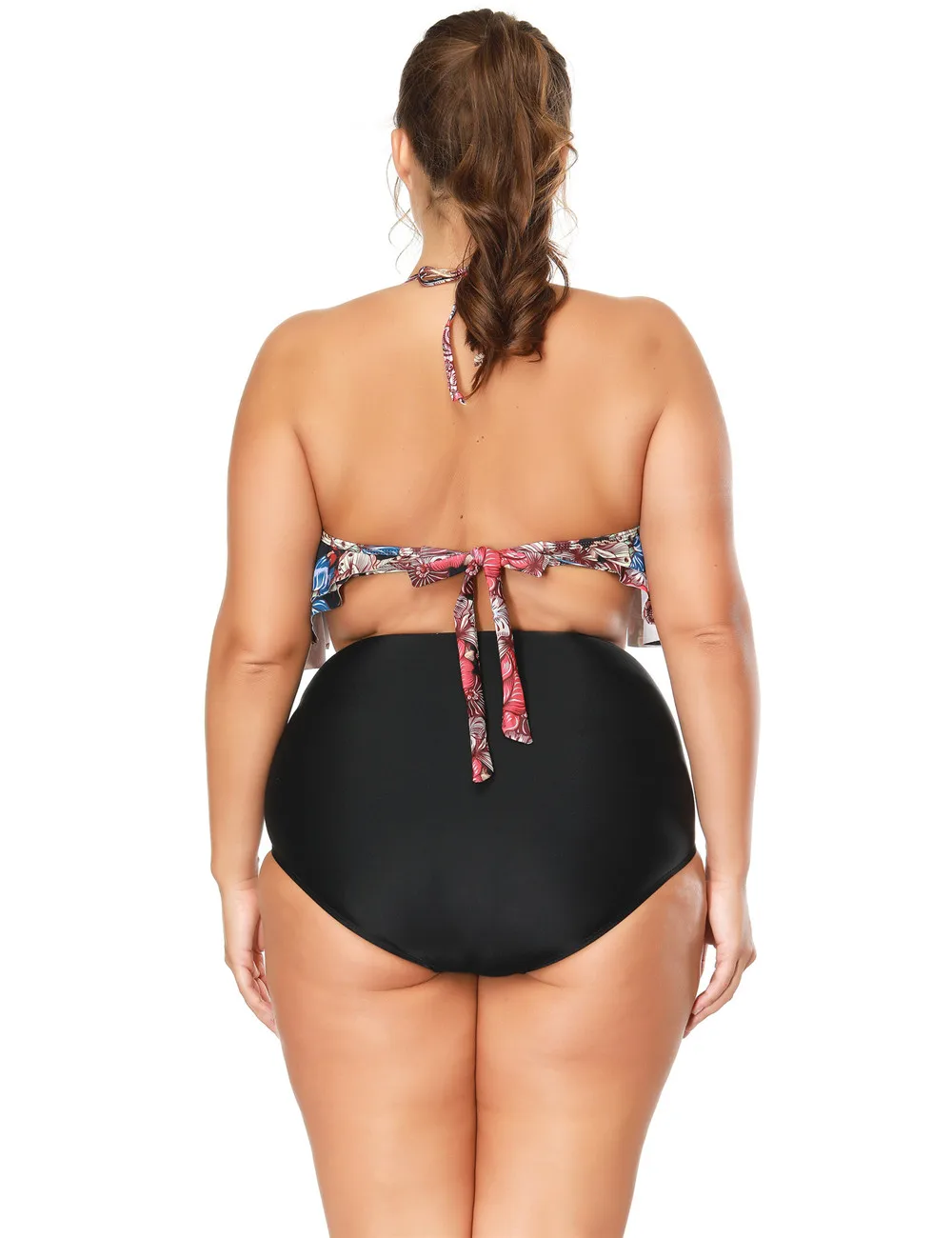 Plus size S-3XL High Waist Padded Bikini set 2018 Sexy Ruffle Bikini Beach Wear Bikinis Women Swimwear Biquini Bathing Suit  (5)