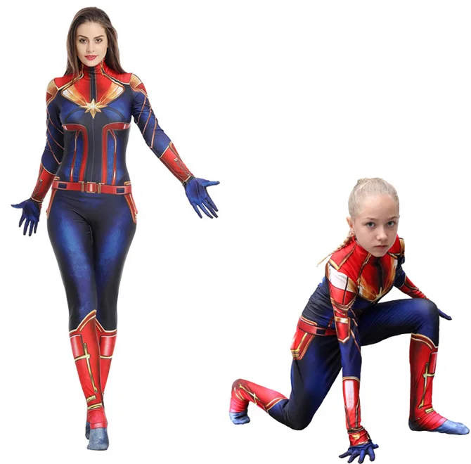 

Captain Woman Hero Cosplay Costume Family Matching Outfits Mom Girls cos Captain Halloween Kids Jumpsuit Clothing SA1399