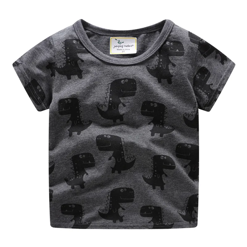 Jumping meter/детская одежда с динозаврами; летние хлопковые футболки для мальчиков; Новая детская одежда с принтом животных для мальчиков; футболки; топы для малышей