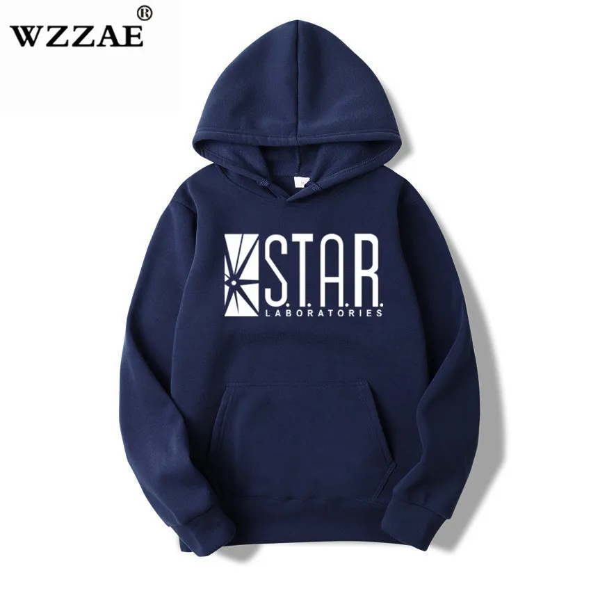 WZZAE STAR S. T. A. R. labs, черные мужские толстовки с капюшоном, Мужская толстовка, джемпер флэш Готэм Сити, комиксы, толстовка «Супермен» - Цвет: Navy Blue 1