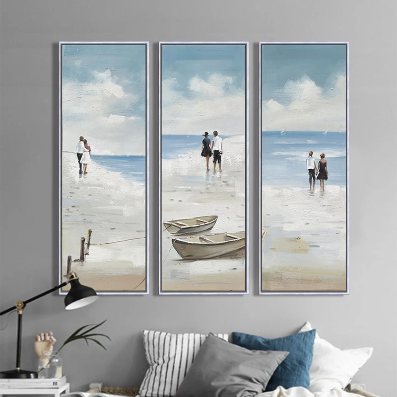 

scenery Seascape canvas art 3 piece painting prints for living room home decor office decor ocean beach walks