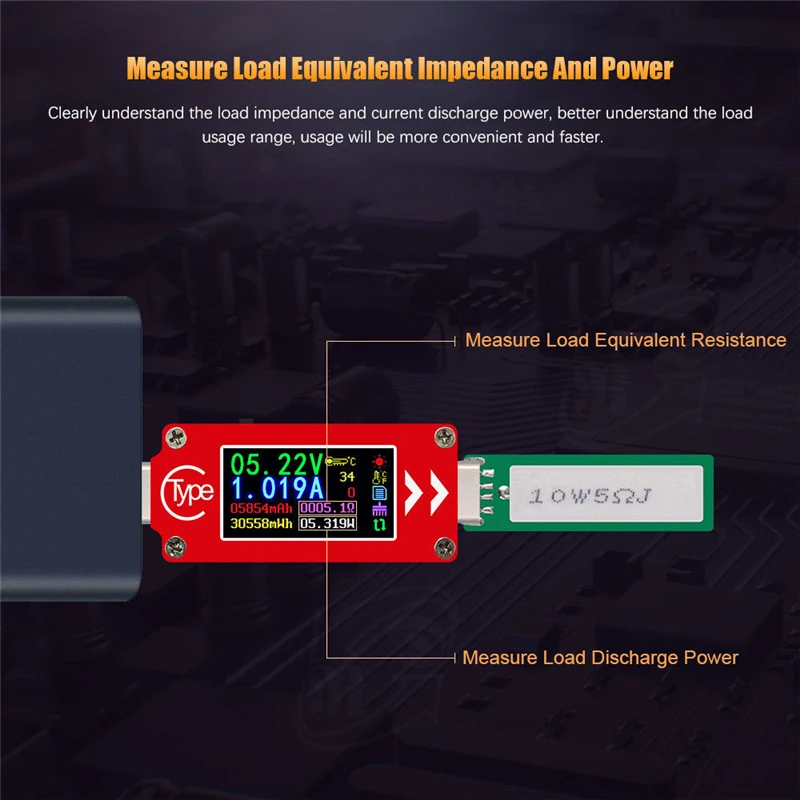 TC64 тип-c цветной ЖК-дисплей USB Вольтметр Амперметр Напряжение измеритель тока мультиметр батарея PD зарядное устройство power bank USB Тестер