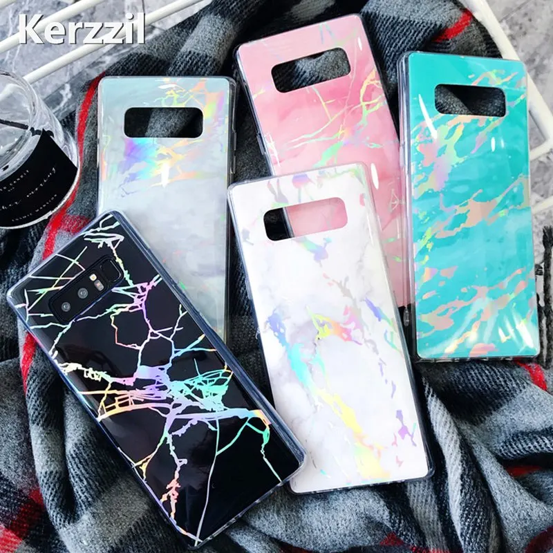 

Kerzzil Marble Laser Phone Case For Samsung Galaxy S9 S8 Plus Note 8 S7 Edge Soft Silicone TPU Back Cover Cases Back Coque