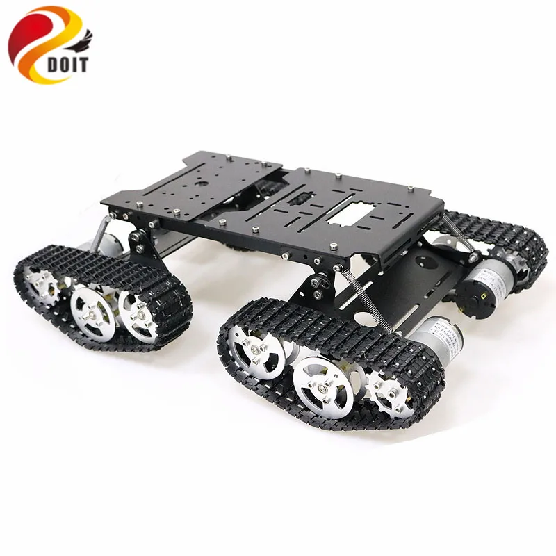 Remote Control 4wd Shock Absorber Robot Tank Chassis Kit with 4pcs 12V