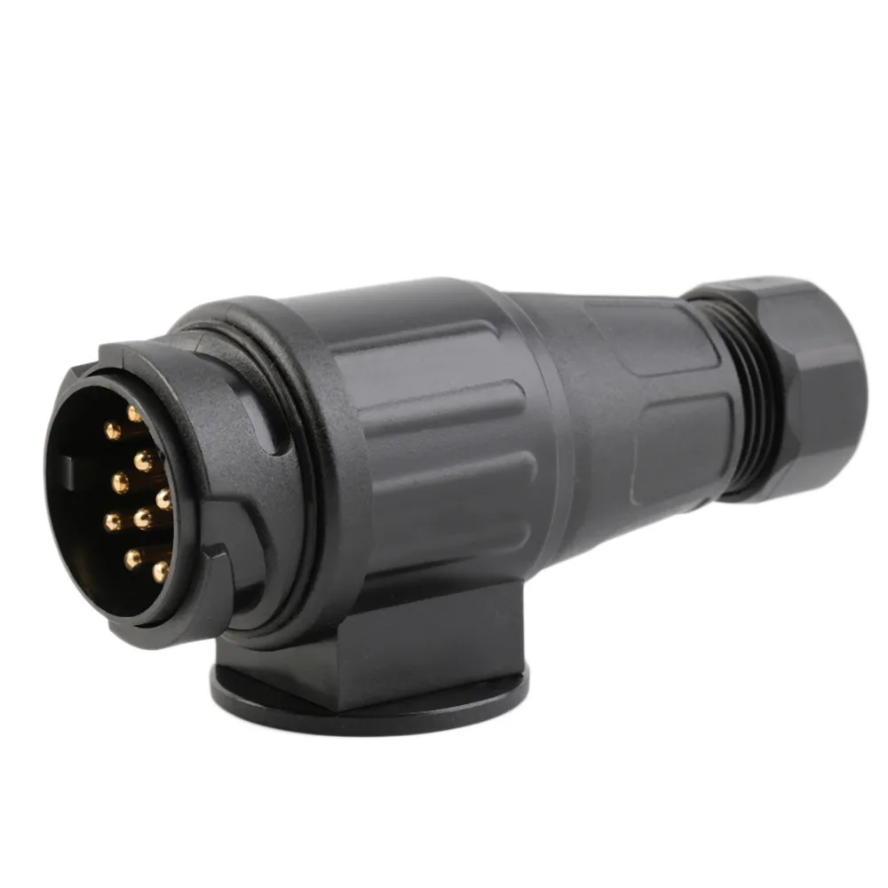 New Type Waterproof 13 Pin Car Euro Towing Plug Sockets Round Male Caravan Trailer Truck Car Tow