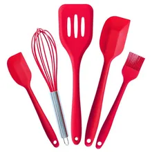 5 шт. силиконовые кондитерские Пособия по кулинарии выпечки Скребки Наборы для ухода за кожей Кондитерские здоровый масло Посуда Наметочная Кисточки Лопаточки Кухня Пособия по кулинарии Инструменты
