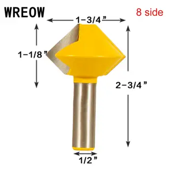 

1Pc 1/2 Inch Shank Wood Router Bit Multilateral Bird Mouth Interface Groove Router Bit Woodworking Milling Cutter Tool