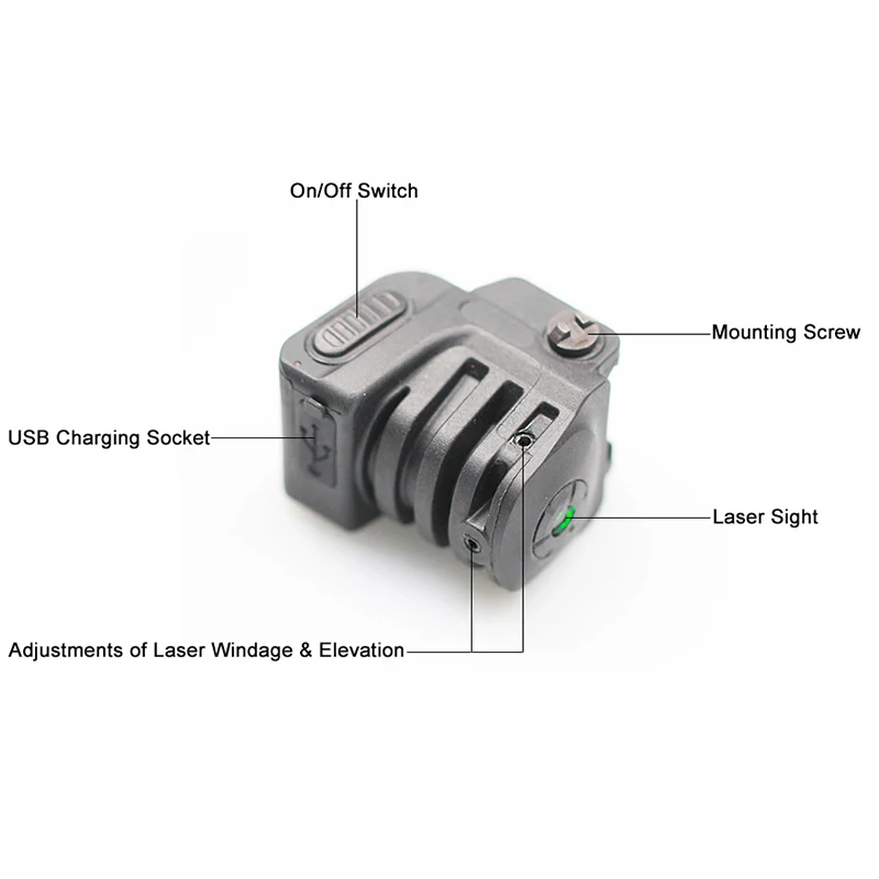 Ultral-Compact Тактический красный лазерный Sight с встроенной аккумуляторной батареей подходит для Пикатинни Airsofts пистолеты и винтовки