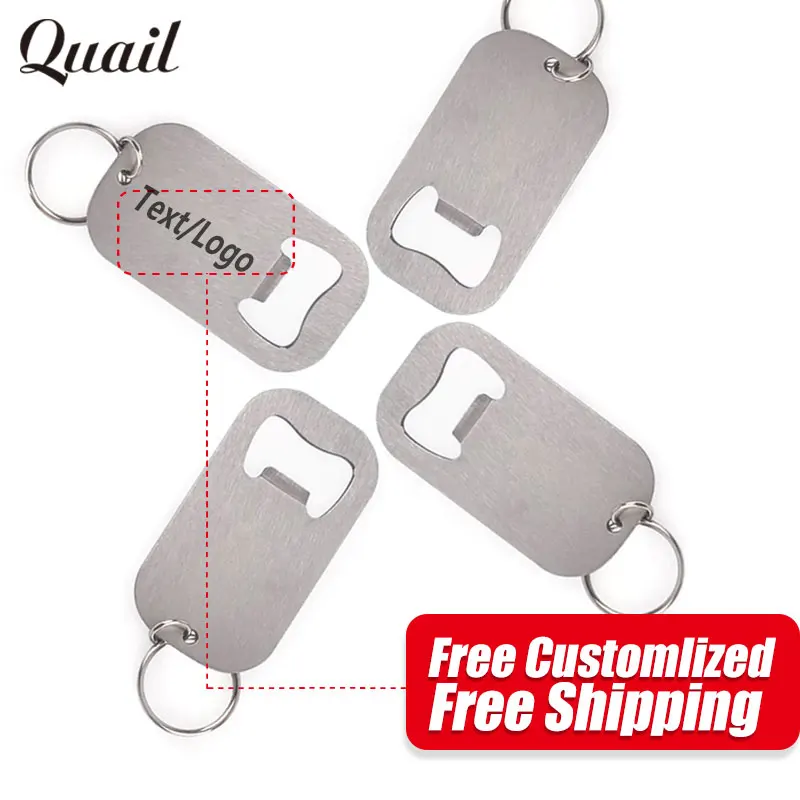 

Quail Simply Keychain Ring with Stainless steel Beer Bottle Opener Free Customlized Wedding Name/Text logo /Date as Gifts
