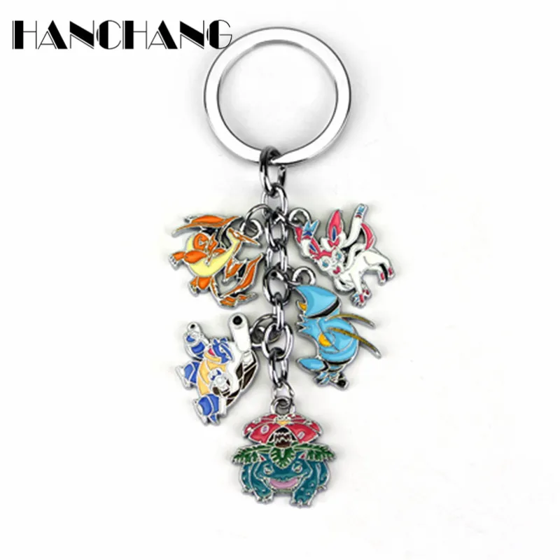 

New DIY Anime Jewelry Monster Keyring Unisex Keychains Kawaii Cartoon Figure Pendants Key Chain Key Holder for Fans Man