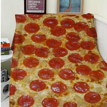 

Blanket Comfort Warmth Soft Plush Easy Care Machine Wash Funny Pizza Design Sofa Bed Throw Kid Adult Warm Blanket