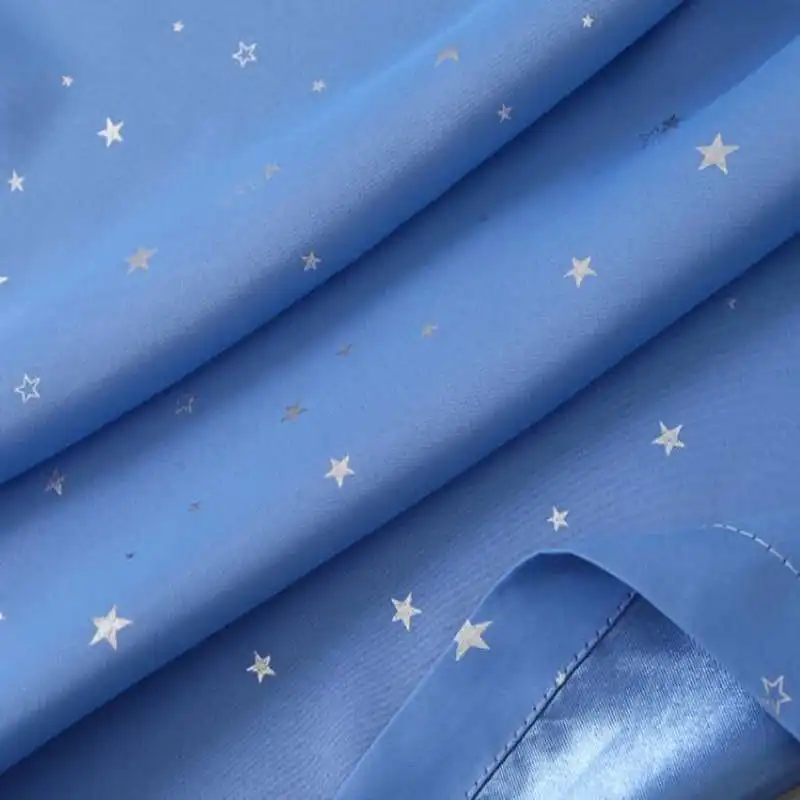 Оконные Занавески, s набор, термоизолированные Твердые серебряные звезды, Затемненные окна, готовые занавески для гостиной, детской комнаты, wp123#20 - Цвет: Sky Blue Cloth