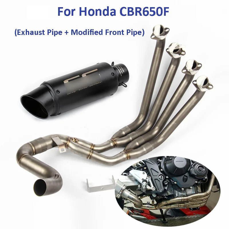 

Slip on CBR650F Motorcycle Exhaust System Exhaust Pipe Baffler + Modified Front Link Pipe for Honda CBR650F CBR650F