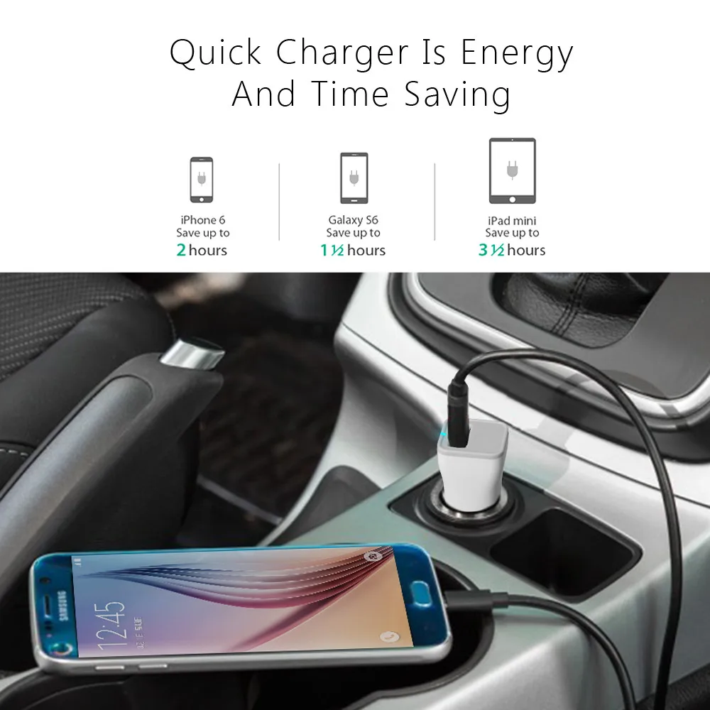 Sumpk Quick Charge qc2.0 2 Порты и разъёмы USB Автомобильное Зарядное устройство для iPhone Samsung S6 Примечание сотового телефона LG Планшеты