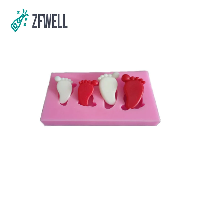 ZFWELL 1 шт./лот розово красные кости для ног помадка торт силиконовая форма сделай