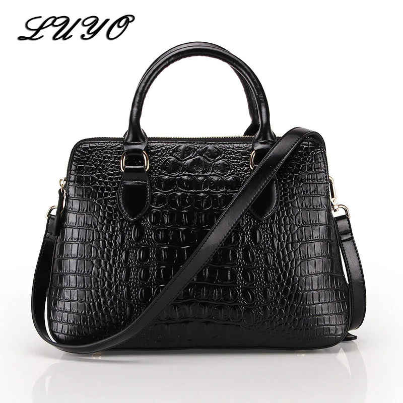 Luyo التمساح الإناث حقيقية جلد التمساح الفاخرة حقائب النساء الأعلى مقبض حقائب الكتف مصمم حقائب موهير حقيبة محايدة Luyo التمساح الإناث حقيقية جلد التمساح الفاخرة حقائب النساء الأعلى مقبض حقائب الكتف مصمم حقائب موهير حقيبة محايدة
