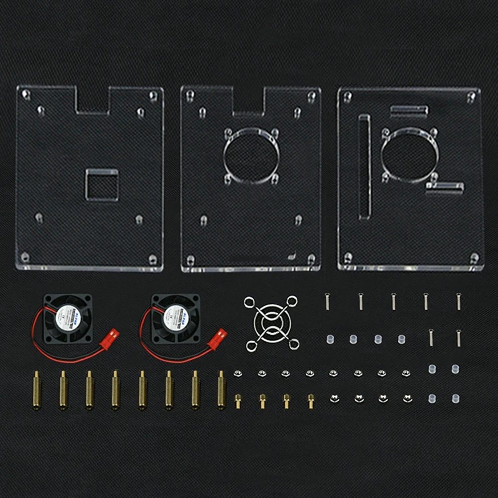 Raspberry Pi 4 модели B 1/2/3/4/5-ти слойной прозрачный акриловый корпус с охлаждающим вентилятором прозрачный просвечивающийся Чехол Коробка для Raspberry Pi 3