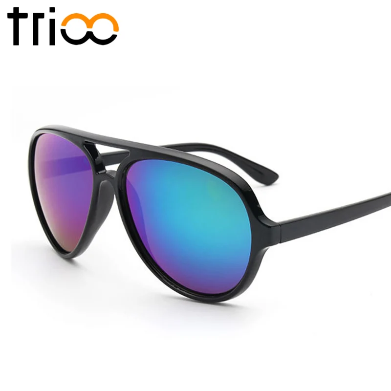 TRIOO, черные солнцезащитные очки, мужские, зеркальные, цветные, модные, мужские, летние, Gafas de sol mujer, простой, фирменный дизайн, Oculos de sol - Цвет линз: 007