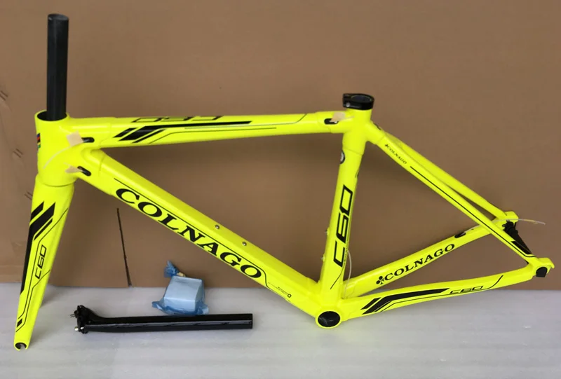 Флуоресцентная желтая углеродная рама Colnago C60 3K карбоновая для дорожного