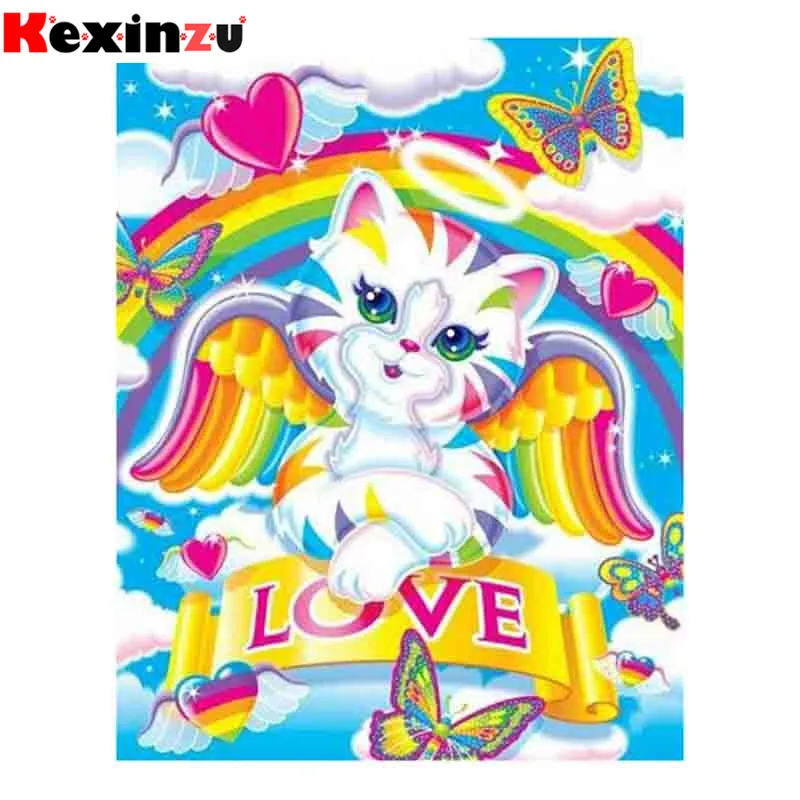 

kexinzu Full Square/Round 5D Diy Diamond Painting Cross Stitch "Cartoon Cat" Diamond 3D Embroidery Mosaic Home Decor Gift K035