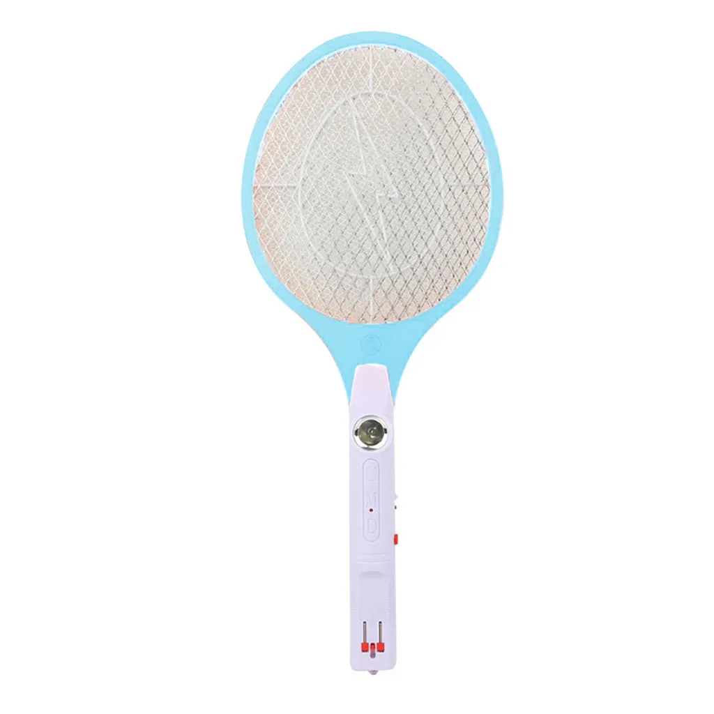 Новое поступление Летняя противомоскитная мухобойка электрическая теннисная летучая мышь ручная ракетка насекомое муха ошибка ОСА домашний инструмент лето - Цвет: Sky Blue