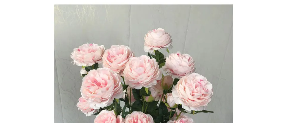 Artificial Flowers 3 Heads White Yellow Peonies Silk Flowers Peony Artificial Flower Wedding Decor for Home Peonies Color_14