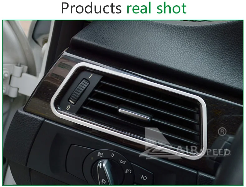 Airspeed AluminiumAlloy Interior Central Air Conditioner Outlet Frame Sticker for BMW E90 E92 E93 2005-2012 3 Series Accessories (17)
