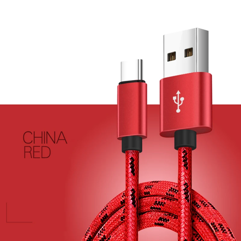 2 м кабеля для передачи данных оригинальное зарядное устройство для Xiaomi Redmi Note 7 USB-C функция быстрой зарядки мобильного телефона Тип-C кабель для samsung Galaxy S9 S8 плюс - Цвет: Красный