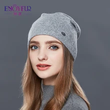 ENJOYFUR Autumn Winter Thick Warm Wool Hats For Women Good Quality Hat Cap For Girls Female Winter Caps