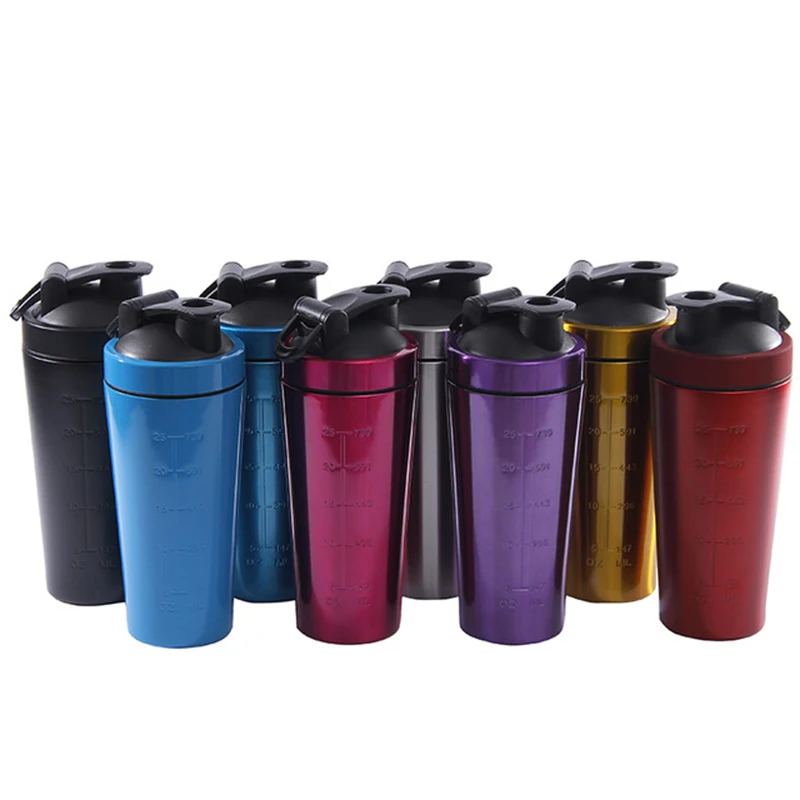

Hot Sale 25OZ Protein Shaker Bottles Portable Stainless Steel Whey Protein Powder Mixing Bottle For Sports Camping Dropshipping