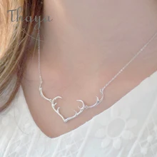 Thaya рога дизайн s925 серебро ожерелье ключицы цепь Корея простое ожерелье с подвеской для женщин подарок для дам