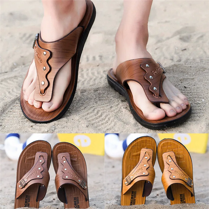

2018 Hot Sale Sandals Slippers Men's Summer Flip-Flops Slippers Beach Sandals Casual Shoes Men Pinch Footwear zapatos hombre S