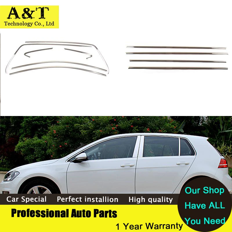 Full Window Trim Decoration Strips For Volkswagen Golf 7 2013 2014 2015