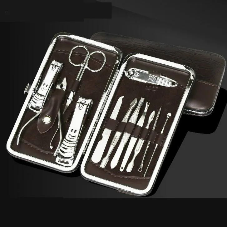 

12 in 1 Stainless Nipper Cutter Nail Clipper Set Pedicure Manicure Set Kit Case Finger Plier Nails art 12 in 1 Set