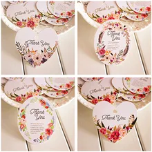 Ограниченная спасибо 10 фото цветок в форме сердца перо дизайн бумажные этикетки упаковка Свадьба День Рождения украшения метки