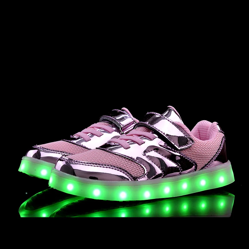 26-37 Children Boys Girls LED Light up Shoes Luminous Sneakers Kids USB Recharge