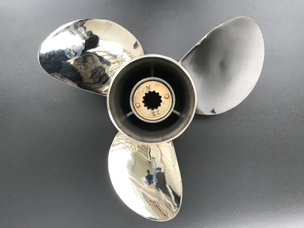 US $151.46 11 12x13 for 40HP50HP BRP propellers Outboard STAINLESS STEEL Propeller 13 tooth spline BRP boat accessories marine propellers