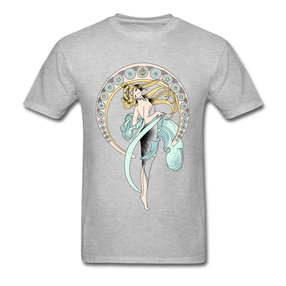 Sailor Moon NewArt T-shirts for Men Classic Father Day Tops T Shirt Short Sleeve 2018 Fashion Custom Tee Shirts Crew Neck Cotton Sailor Moon NewArt grey