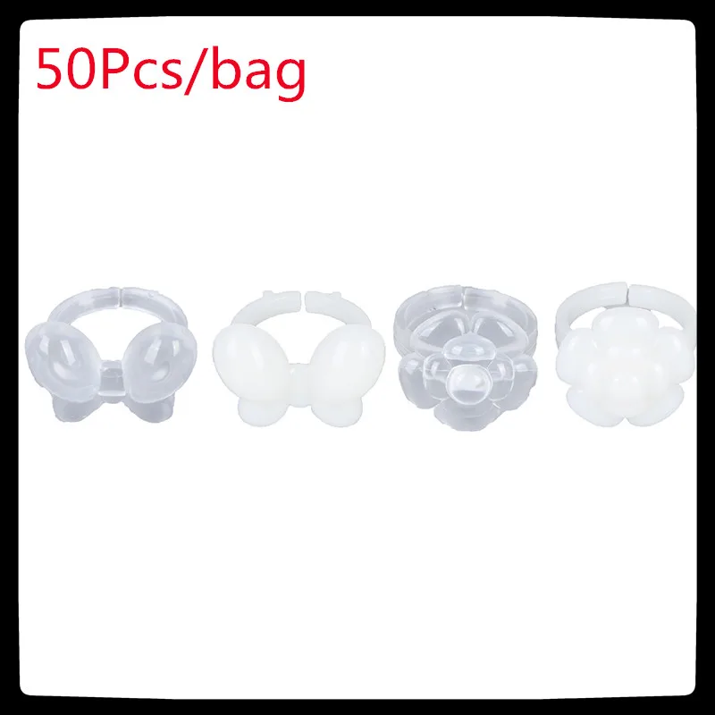 50Pcs/bag Nail Art Fake Ring Coloring Showing Card Butterfly/Rose Style False Nail Trainning Tool