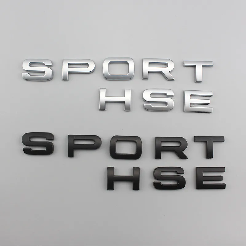 

1set 3D ABS Matt Silver Black SPORT HSE Letter Boot Badges Emblem Car Sticker for Range Rover Car Stickers Car Assessoires