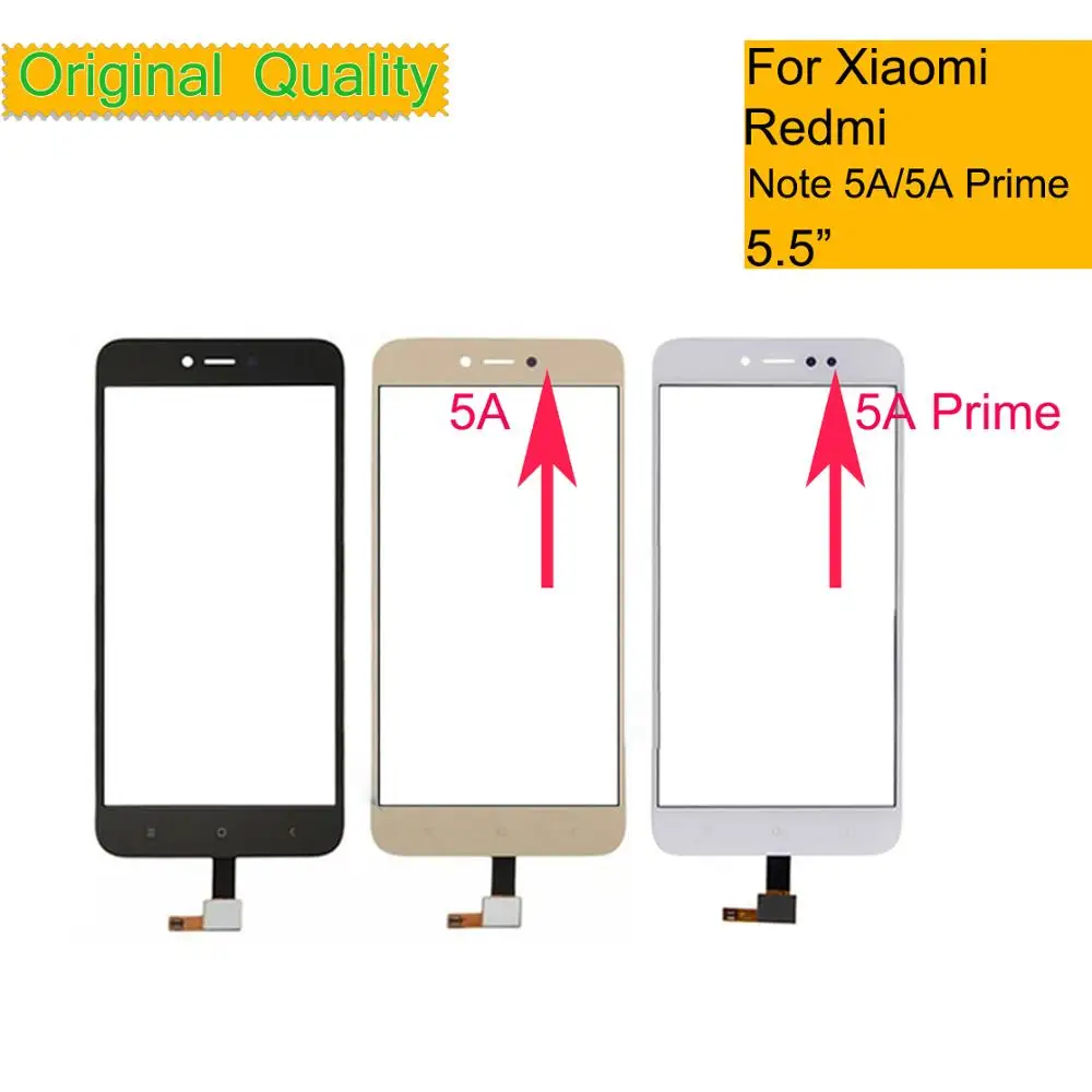 

10Pcs/lot For Xiaomi Redmi Note 5A Prime Touch Screen Digitizer Touch Panel Sensor Front Outer Glass Note 5A Touchscreen NO LCD